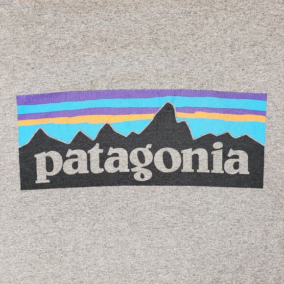 Patagonia Responsibilitee Graphic T-Shirt Mens Medium Gray Back Logo Gorpcore - Picture 6 of 6